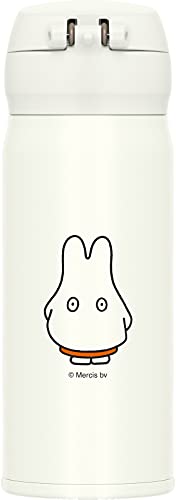 Thermos Jnl-404B Wh-Or Water Bottle, Vacuum Insulated Travel Mug, 13.5 Fl Oz (400 Ml), Miffy White Orange #TOP2