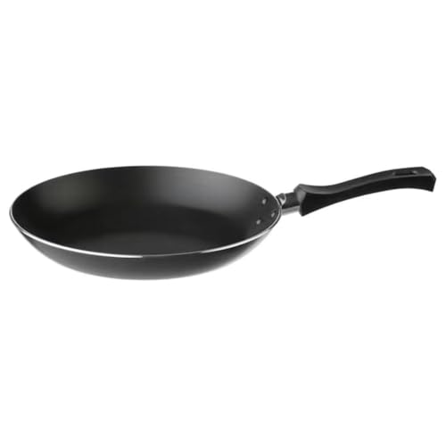 Ikea TAGGHAJ Non-Stick Frying Pan, 24 cm Diameter, Black, Aluminium with Stainless Steel Base, Induction Compatible