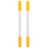 STOBAZA 2個用プラスチック製ロッキングホースハンドル ネジ式グリップ で滑り止め付き 握りやすく遊びを促進 幼児用木馬交換パーツ イエロ