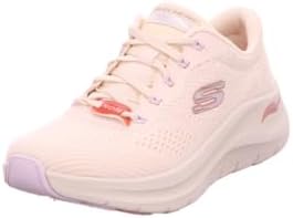 Skechers Women's Arch Fit 2.0 Big League Low-Top Sneaker, Natural Mesh Mauve Lavender Trim, 8 UK