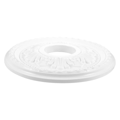 Angoily PU Deckenmedaillon Rund Weiß Dekorativer Medaillonring für Kronleuchter und Deckenventilatoren Französischer Stil Vintage Look Leicht zu Montieren Vielseitig für Wohnraum