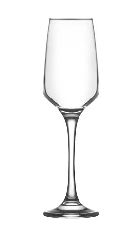 LAV 6X Lal 230ml Flûtes à Champagne en Verre - Réutilisable Prosecco Vin Mariage Verres à Boire Ensemble-Cadeau - by