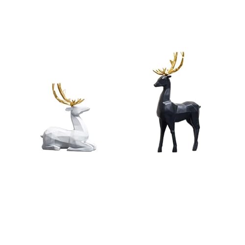 Statues de cerfs en résine design moderne doré pour salon élégant