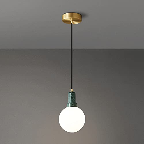 SYAXVOM Lámpara Colgante de Cristal Esmerilado, araña de Techo Ajustable con diseño de mármol, lámpara Colgante, luminaria G9 para decoración Moderna del hogar.
