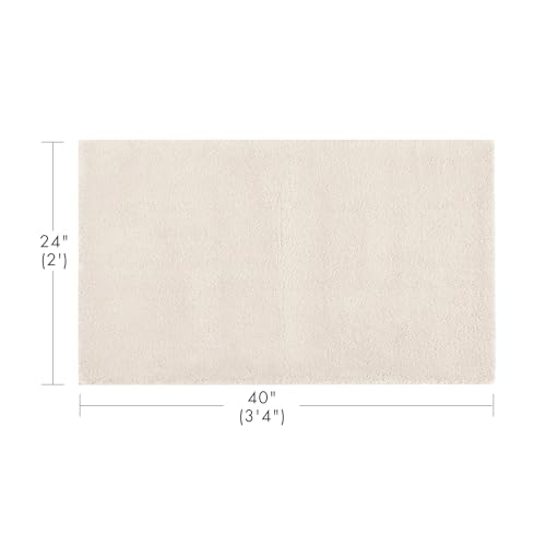 Madison Park Marshmallow Bathroom Rug Non Slip, Luxrurious Plush Bath Mat, Absorbent, Quick Dry, Spa Design Bath Room Décor, 24x40, Natural