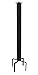 Rome B80 Black Classic Sundial Pedestal Base, Wrought Iron with Black Powder Coat, 24-Inch Height