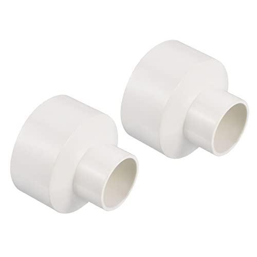 PATIKIL PVC Reducer Pipe Fitting 75x40mm, Straight Coupling Adapter Connector, White, 75mm x 40mm