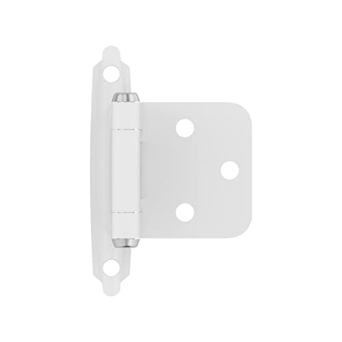 Image of Amerock 1 Pair Variable Overlay White Self-Closing Cabinet Hinge