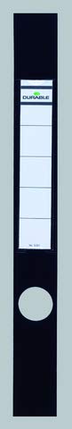 DURABLE Rückenschild ORDOFIX®, selbstklebend, Kunststoff, schmal/lang, 40 x 390 mm, schwarz (10 Stück), Sie erhalten 1 Packung á 10 Stück