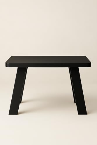 Image of SBF Furniture Mini Rectangle Side Table, 35 cm, Matte Finish, Modern Minimalist Design, 4 Angled Legs (Black)