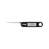 Taylor 1476 Instant Read Digital Meat Food Grill BBQ Cooking Kitchen Thermometer, Tailgating and Grilling Compact Folding Probe, Black