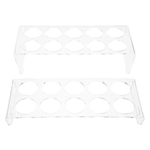Organizador de huevos de acrílico para refrigerador con base antideslizante doble capa