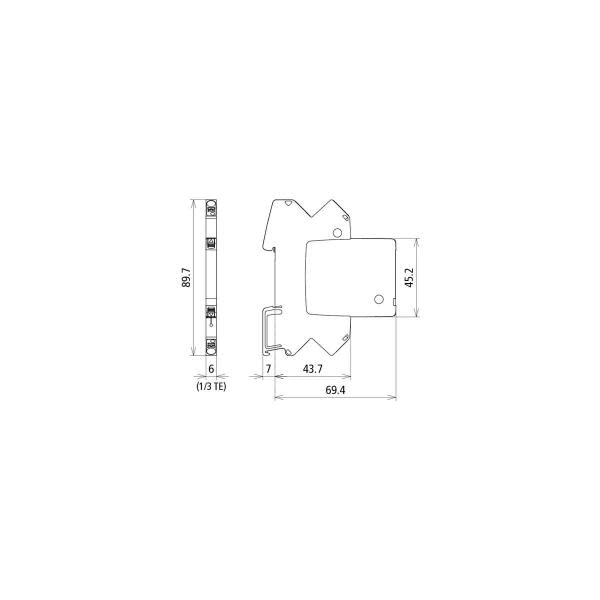 Parafoudre combiné modulaire pour 2 fils simples - Parafoudre combiné pour systèmes de signalisat.
