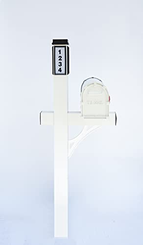 Brightlight Mailbox, Two Door Premium Aluminum Mailbox and Post with Solar Address Light, Illuminated House Numbers for Easy Navigation, Decorative Mailbox with Magnetic Door Latch (White)