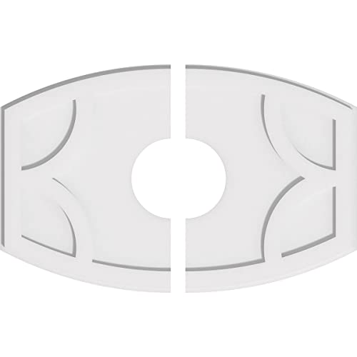 Image of Ekena Millwork CMP30X20KY2-07000 Kailey Architectural Grade PVC Contemporary, Two Piece Urethane Ceiling Medallions 30 inchW x 20 inchH x 7 inchID x 16 1 /4 inchC x 1 inchP