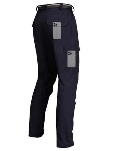 Men's Cargo Hiking Pants Water Resistant Lightweight Quick-Dry Work Pants