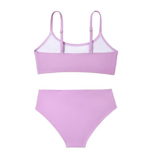 Image of Zando Girls Swimsuit Two Piece - Adjustable Strap Bathing Suit Solid Color Bikini Sets for Teens Girl Beach Swimwear