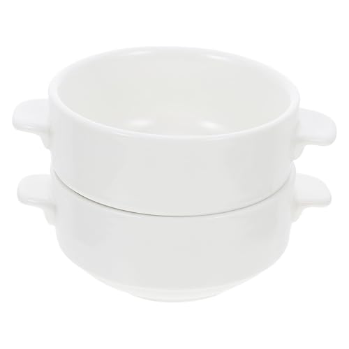 DECHOUS 2Pcs Ceramic Soup Bowls with Handles: French Onion Soup C...
