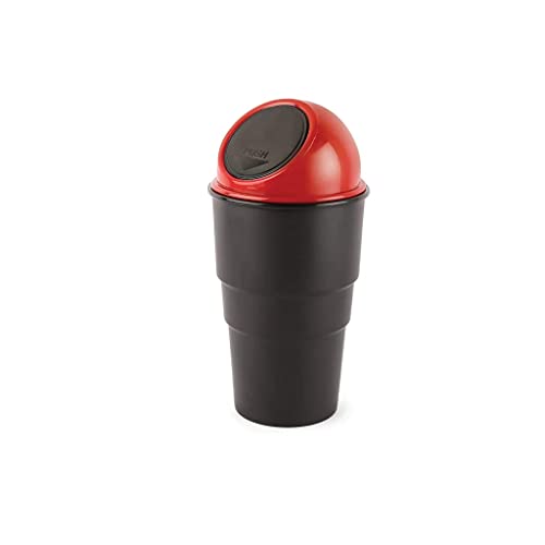 Truvic Car Dustbin Small – All Cars Accessories, Car Trash Bins with Lid, Perfect Size Fits Car Cup Holder in Console Or Door – Discreet Trash Management for Your Car (Black, Red) Truvic Car Dustbin Small – All Cars Accessories, Car Trash Bins with Lid, Perfect Size Fits Car Cup Holder in Console Or Door – Discreet Trash Management for Your Car (Black, Red)