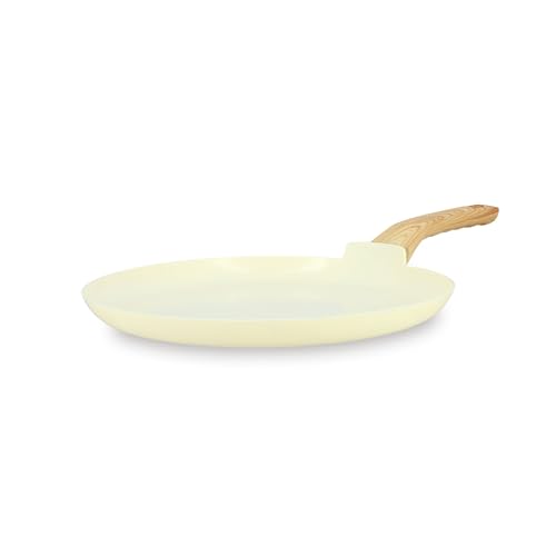 MENASTYL - Crêpière 26cm Colorama crème - En Aluminium - Revêtement antiadhésif en céramique - Tous feux dont induction