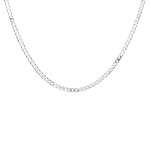 Collier latéral en argent véritable qui ne noircit pas, maille 4mm durable