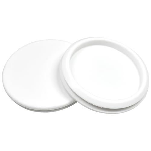 Image of 2 Pcs 85 mm Silicone Rubber Plugs Snap in Locking Hole Plugs for 85 mm (3-3 /8 inch) Round Holes, Flush Type Rubber Stoppers, Flexible Tube Pipe End Caps Covers, Waterproof Sealing Plugs, White