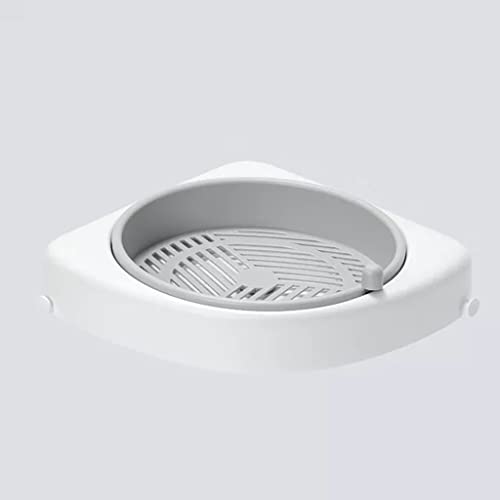 BBCBBZ Estante Giratorio for baño, estantes de Montaje en Pared sin Taladro, Estante de Esquina, Estante de Almacenamiento for Ducha, Soporte for Organizador de champú(Wit)