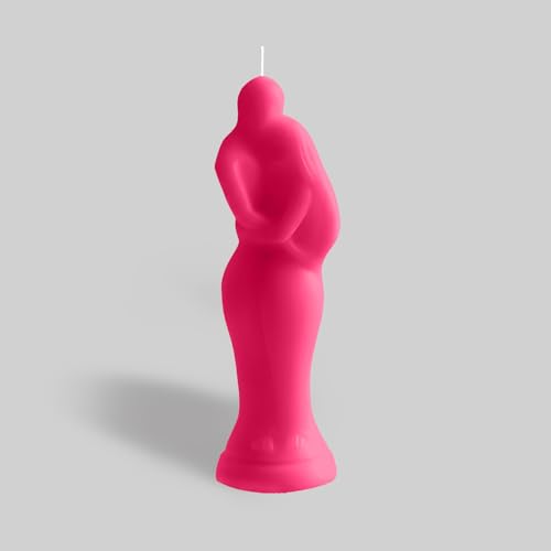 Bougie couple d'amour rose 14 cm idée cadeau pour décoration de mariage