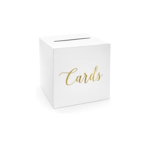 PartyDeco - Caja para tarjetas de boda dorada Cover