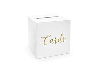 PartyDeco Goldene Kartenbox für Hochzeiten 24x24cm