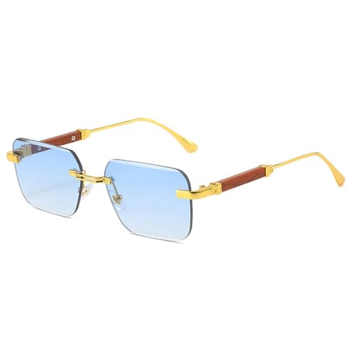 Lunettes de soleil carrées rétro au fini sans bords punk pour hommes et femmes