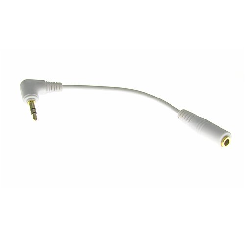 Cable estéreo blanco 3.5mm macho ángulo recto a hembra 6 pies miniatura 2