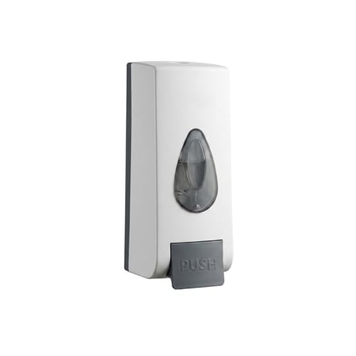 Image of Premium Wall Mounted Soap Dispenser | Elegant Design with Refillable Bottle | Liquid Hand Wash Dispenser for Bathroom & Kitchen | Manual Push Button Operation White
