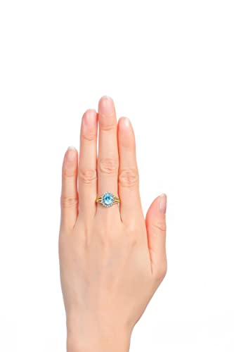Image of Rylos Women's Yellow Gold Plated Silver Princess Diana Ring & Pendant Set. Gemstone & Diamonds, 9X7MM Birthstone. Matching Friendship Jewelry, Sizes 5-10.
