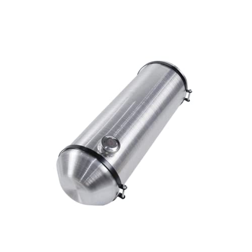 JSD 11 Gallons 10" x 33" Aluminum Round Spun Gas Tank Fuel Cell Tank End Fill 1/4" NPT Outlet for Hotrod Streetrod by JSD AUTO PARTS - Used condition - US$105.82