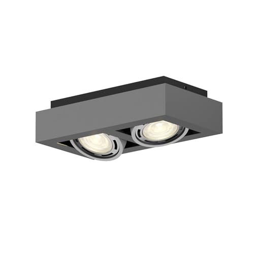Arcchio Deckenlampe Ronka (Modern) in Schwarz aus Aluminium (2 flammig, GU10) - Deckenleuchte Lampe Wohnzimmerleuchte