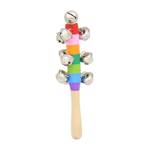 NOLITOY 木製小竪鈴 用ハンドラトル おしゃれなデザイン 耳の発達を促すなベル音 キッズ向け 室内外遊び用