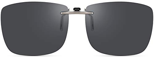 Polarized Clip On Sunglasses Over Prescription Glasses Men Women Compact Fit Non-Flip Up