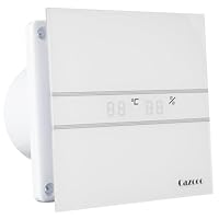 Cazooo Badlüfter mit Feuchtigkeitssensor 100mm, Automatischer Badezimmer Lüfter mit Nachlauf-Timer, Leise 31dB, 115m³/h, für Wand/Fenster Montage, Weiß
