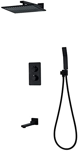 Robinet de douche noir en laiton anti-calcaire pour rénover une salle de bain moderne
