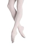 Eingenähter Elastikbund Bloch Dance Damen Endura Strumpfhose ohne Füße, Weiß, Größe A