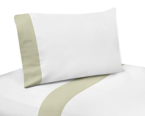 Image of Sweet Jojo Designs Woodland Forest Animals Boy Girl Gender Neutral Toddler Bedding Set Kids 5p Bed in a Bag Comforter Blanket Pillowcase Sham Sheets Animal Friends Green Grey Brown Bear Fox Hedgehog