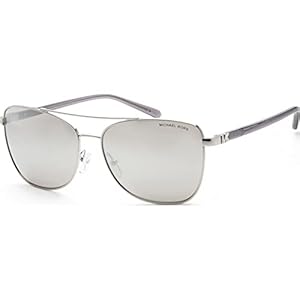 Michael Kors Stratton Silver Mirror Aviator Ladies Sunglasses MK1096 11536G 59