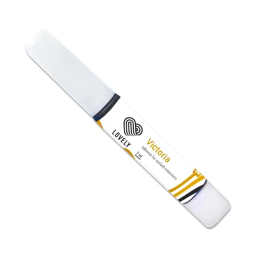 LOVELY Wimpernkleber VICTORIA - schneller Kleber Trocknungszeit: 1 Sek., 8 Wochen Haftkraft, sehr beständig - Wimpernkleber für Wimpernverlängerung geeignet für Studios & Fremdanwendung - 2ml Schwarz