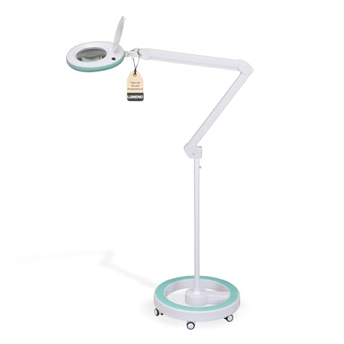 Lumeno LED Lampe loupe 7215GN avec lentille en verre de 127 mm, lampe de travail, convient pour cosmétique, les bricoleurs, aide à la lecture lampe...