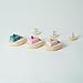 kiko+ Ofune Wind-Up Wooden Toy Boat| Made with Japanese Hinoki Cypress | Minimalist Wind-Up Toy for Kids (Lavender)