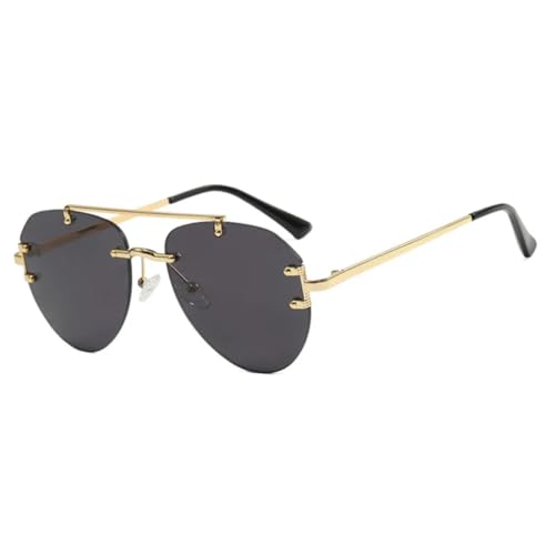 Lunettes de soleil de luxe rétro sans monture tendance UV400