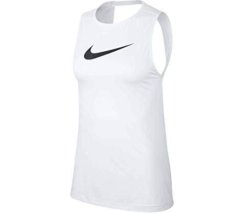 Image of Nike Pro Essential Swoosh Tank - White/(Black), X-Large