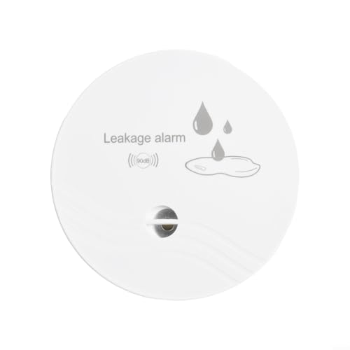 Detector de fugas de agua con alarma de audio de 90 dB, sensor de fugas impermeable para seguridad del hogar, material ABS, para sótanos, baños, debajo del fregadero, calentadores de agua, color