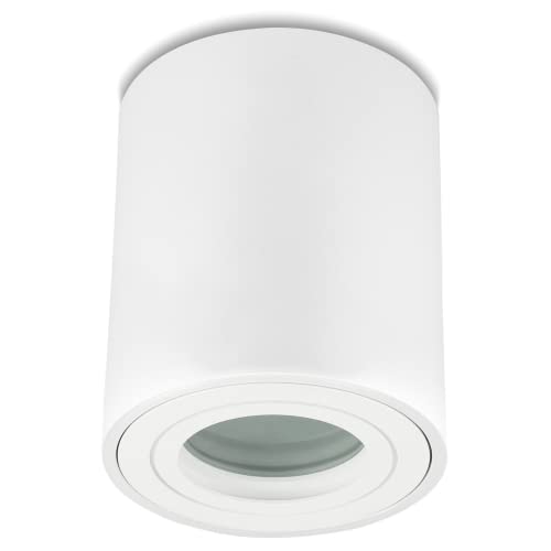 Sweet Led Spot encastrable blanc IP44 pour salle de bain en aluminium - 95 mm de haut - Spot à monter en saillie - 230 V - Convient pour éclairage encastré - Blanc rond Cover